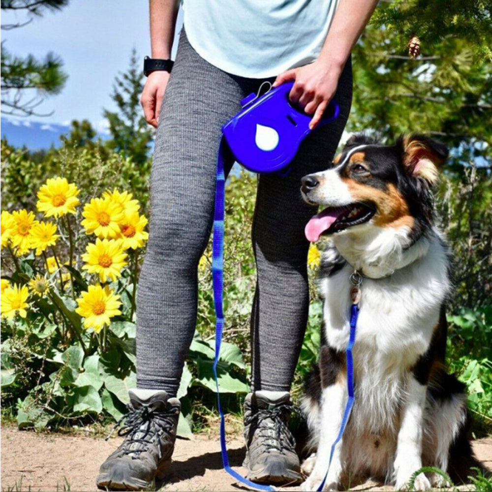 Retractable Dog Leash with Foldable Bowl