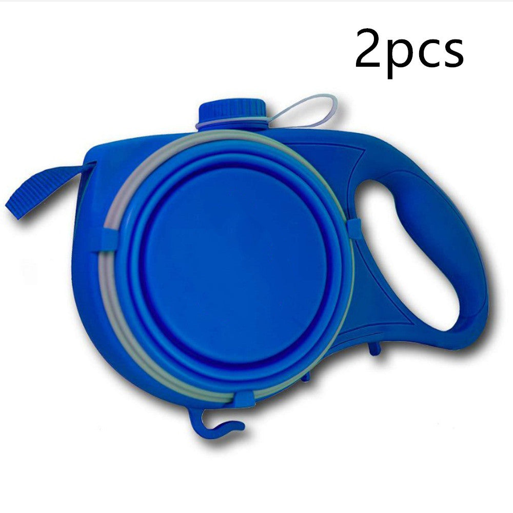 Retractable Dog Leash with Foldable Bowl