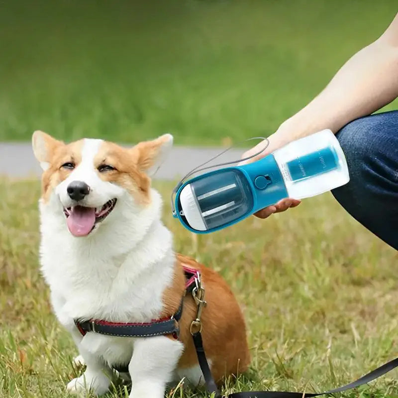 3-in-1 Portable Pet Water Bottle – Hydrate, Feed & Clean on the Go