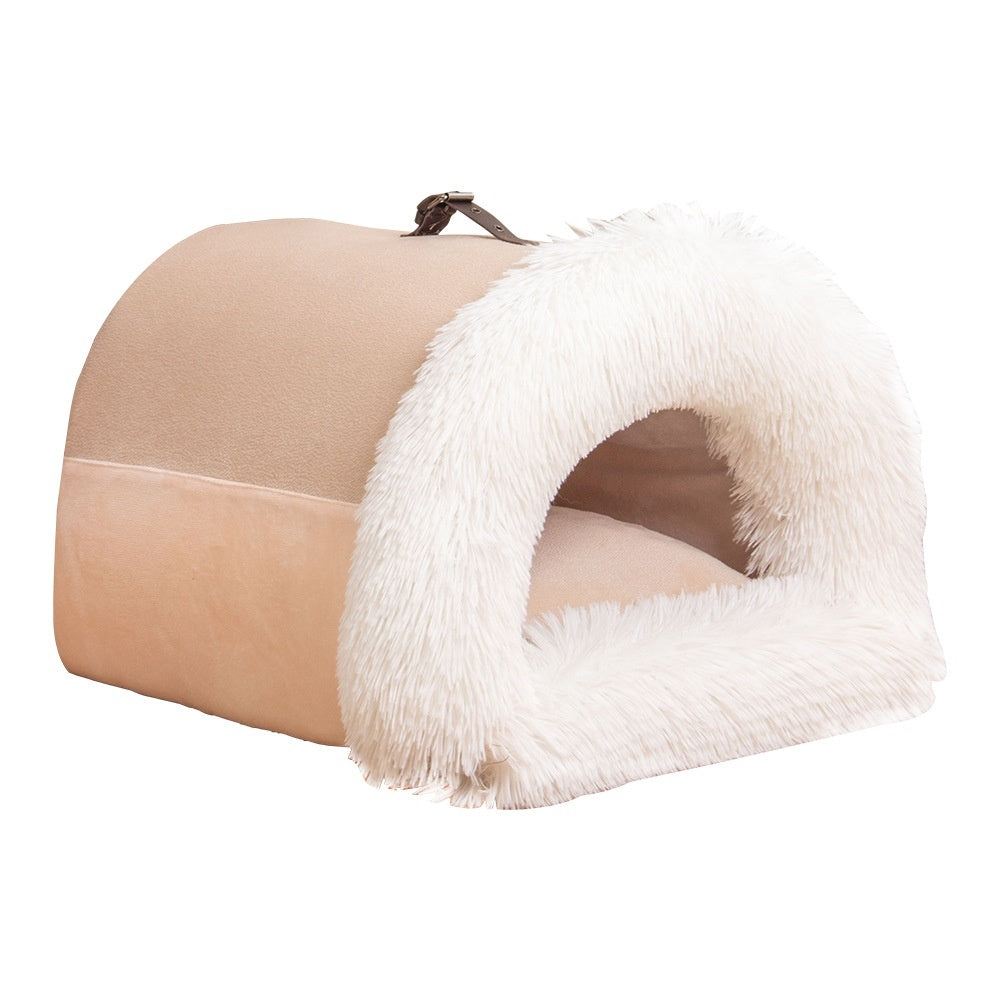 Portable Pet Nest Portable Autumn And Winter Warm Dog Nest Moisture-proof Long Fur